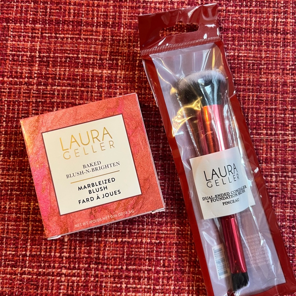 Laura Geller Baked balance and brighten Blush and dual ended brush bundle
